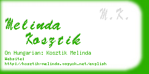 melinda kosztik business card